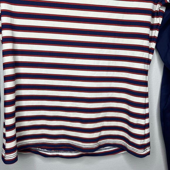 Sperry Women's Sailing Stripe Swim Shirt Size Small Rash Guard Preppy Nautical - Picture 4 of 13